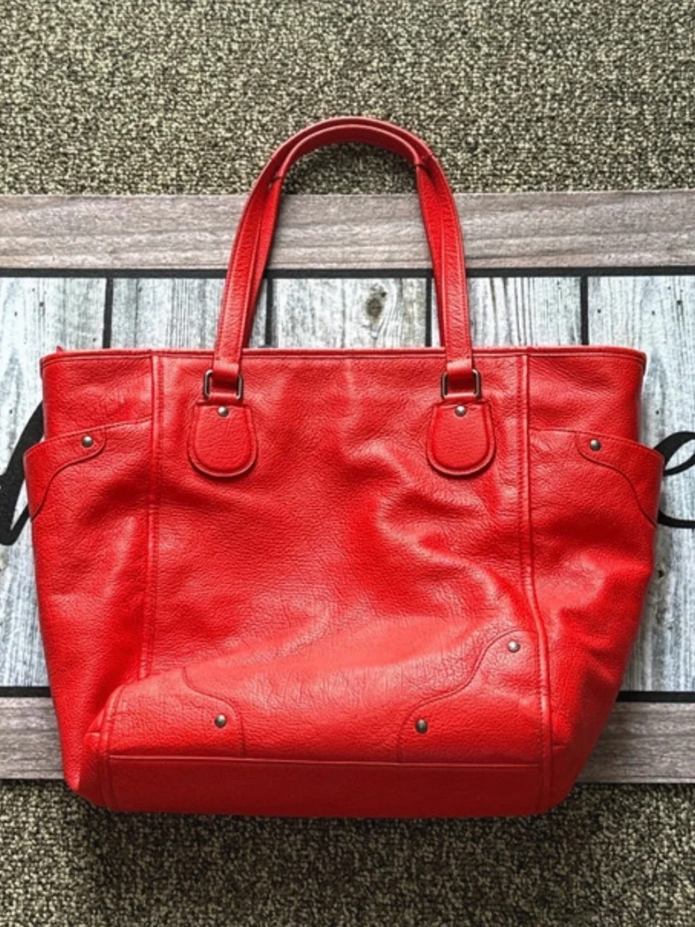 Coach Red Leather Tote Bag – Excellent Pre-Loved Condition